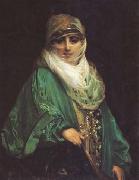 Jean Leon Gerome Femme de Constantinople debout (mk32) oil painting reproduction